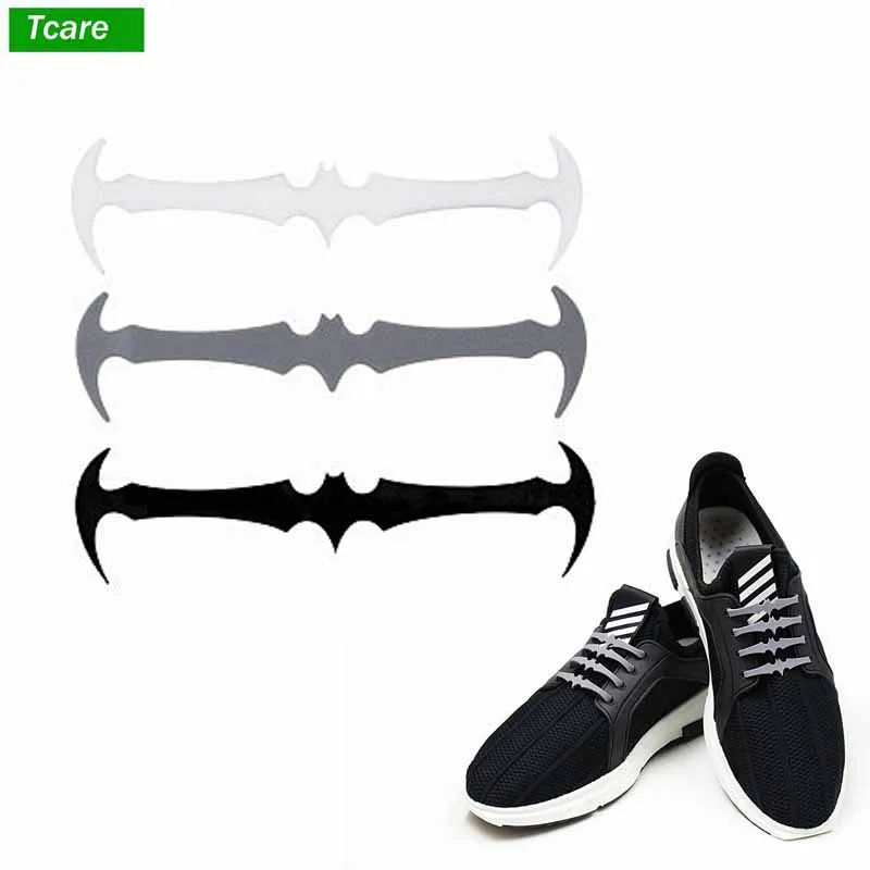 

16Pcs/lot No Tie Bat Shoelaces For Kids Adults Elastic Silicone Shoe Lazy Laces Slip On Tieless Shoeslace Sneakers Laces