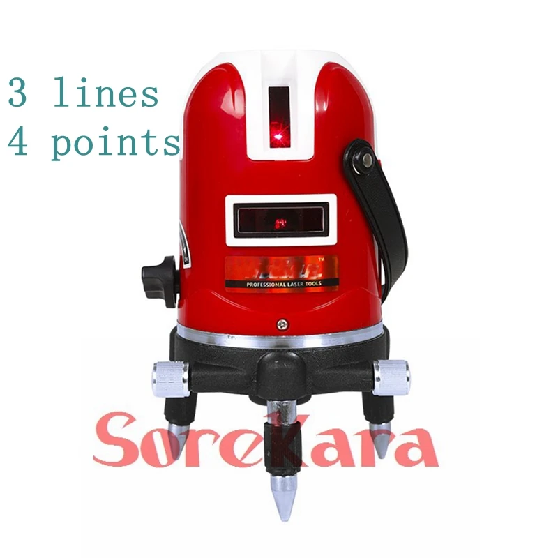 

Professional 3 Lines 4 Points 360 Rotary Cross Laser Leveling Self Leveling High Precision Laser Level Kit With Tripod Stand