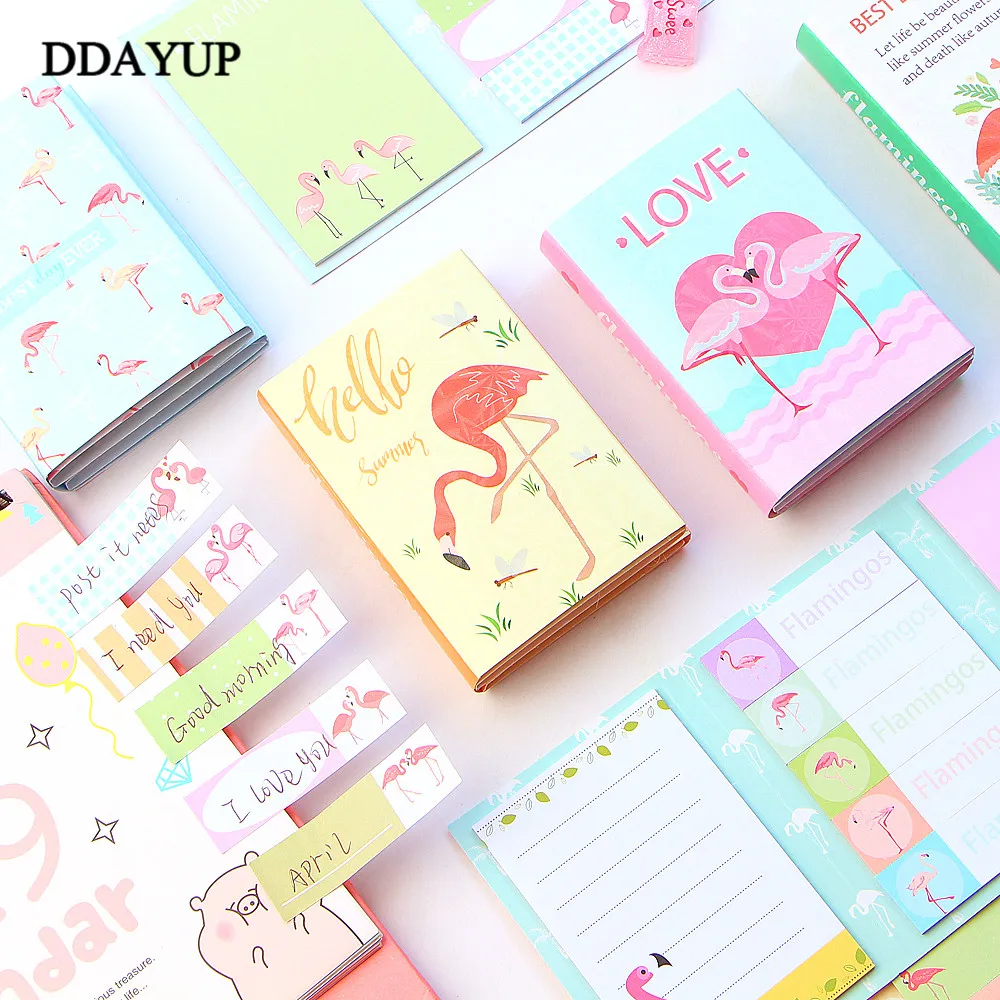 

Cute Flamingo Memo Pad 6 Folding Paper Sticky Notes Planner Stickers Writing Pads Creative Stationery Office School Supplies
