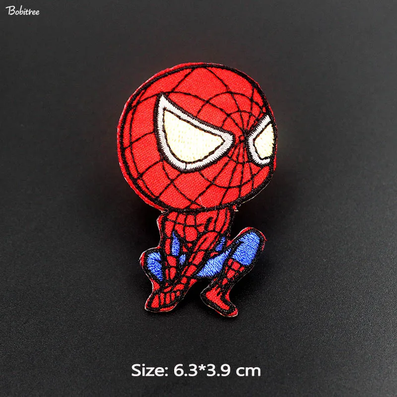 Супер герой Человек-паук тканевые нашивки железные значки дешевые вышитые нашивки для детской куртки джинсы наклейки для аппликаций - Цвет: 1pcs as photo