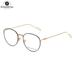 EE сплав золота оправ очков рамка круглая рамка очки бренда близорукость дизайнер очки кадр Для женщин