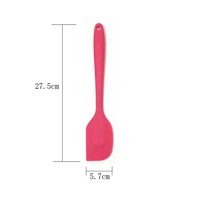 GLANYOMI многоцветная пищевая антипригарная силиконовая лопатка для приготовления пищи, набор для печенья, кондитерских изделий, скребок, силиконовая лопатка для выпечки торта - Цвет: Large RoseRed