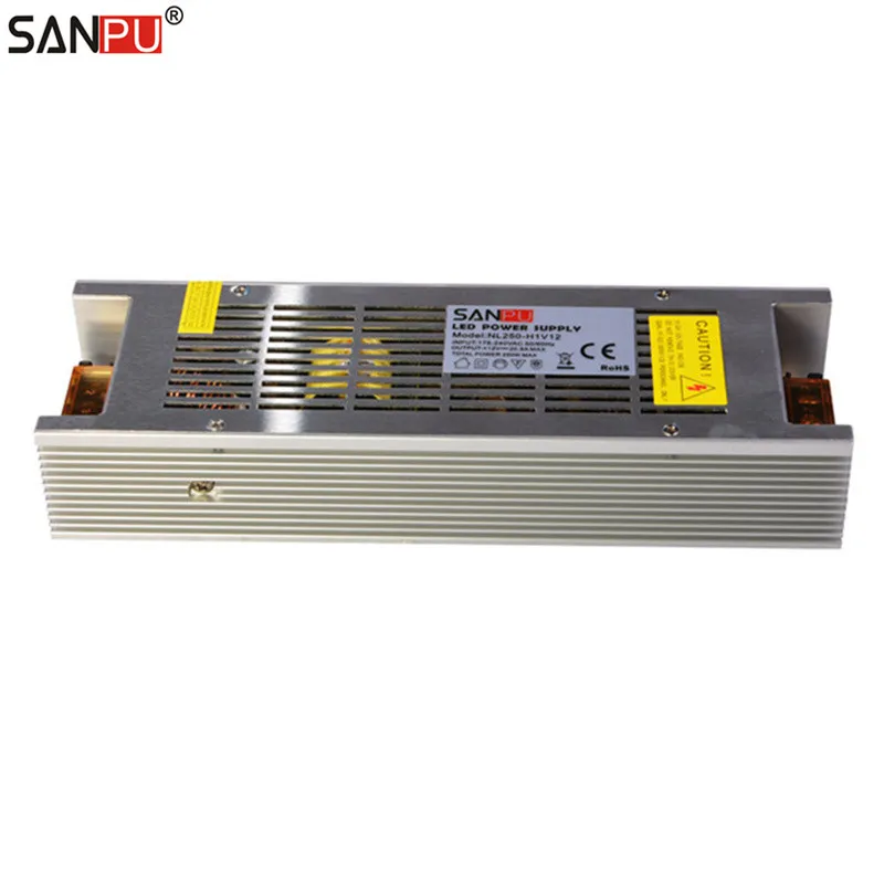 Sanpu smps, работающего на постоянном токе 12 В в 250 w светодиодный Питание 20a постоянного Напряжение переключения драйвера 220 230 ac/dc трансформатор освещения без вентилятора
