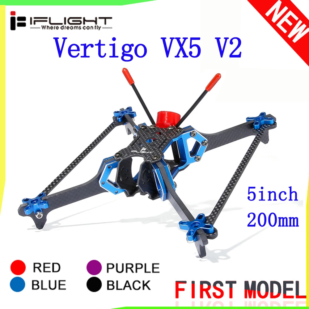 $38.99 iFlight Vertigo VX5 V2 Drone Frame 5Inch 200mm Vertical FPV Frame kit 4mm Arm Compatible for DIY RC