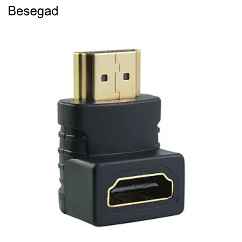 Besegad Mini HDMI Мужской к HDMI микро Женский адаптер 90 градусов под прямым углом разъем USB конвертер адаптер для 1080 p HDTV TFT lcd