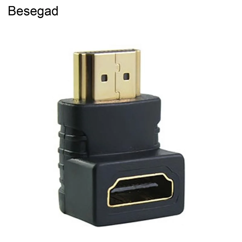 

Besegad Mini HDMI Male to HDMI Micro Female Adapter 90 Degree Right Angle USB Connector Converter Adaptor for 1080p HDTV TFT LCD