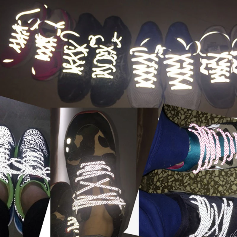 New Shoelaces High Reflective Round Shoe Laces Students Sneakers Shoestrings