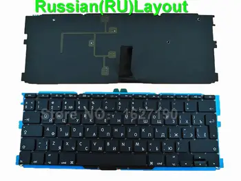 

RU/Russian Laptop Keyboard for Apple Macbook Air A1370 A1465 11.6" BLACK(With Backlit Board) Notebook Replacement keyboards