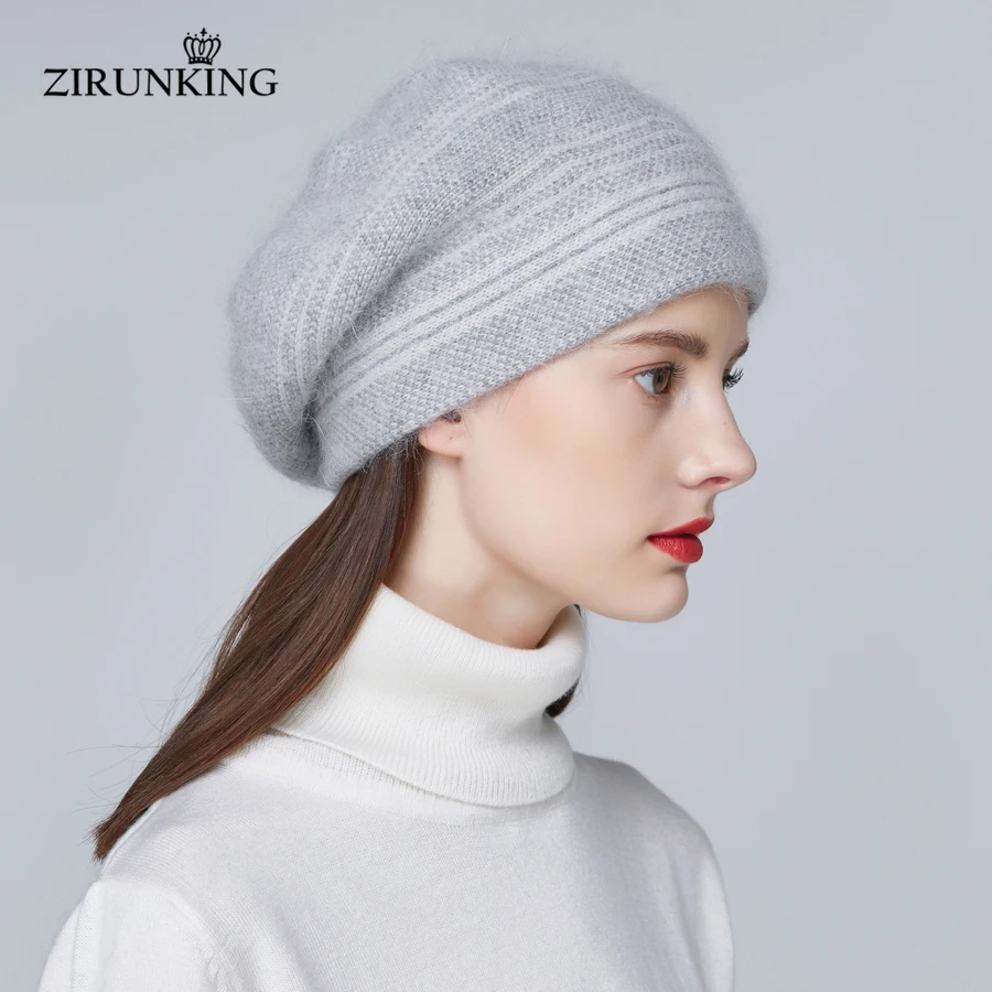 

ZIRUNKING Women Fashion Wool Knitting Hat Female Autumn Warm Caps High Quality Lady Cashmere Casual Beanies for Women ZH1802