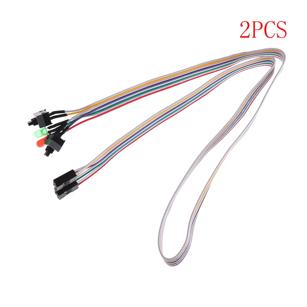 2 قطعة/الوحدة سطح اللوحة PC المضيف حالة الأحمر الأخضر LED مصباح PC الطاقة التبديل زر كابل امدادات الطاقة
