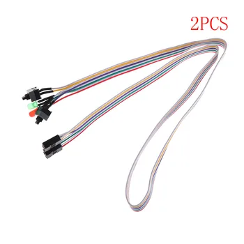 

2pcs/Lot Plastic PC Power Switch Button Cable Desktop Motherboard PC Host Case Red Green LED Lamp Power Supply