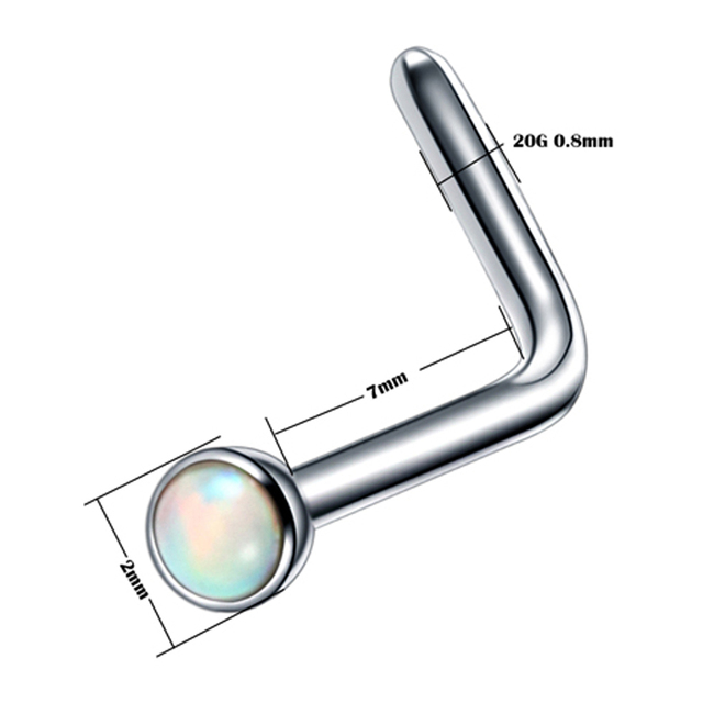 Opal Nose Septum Daith Tragus Cartliage Piercing Orelha Helix Lip Labret Ring Opal CBR Piercing Nose Screw Stud Ring Jewelry
