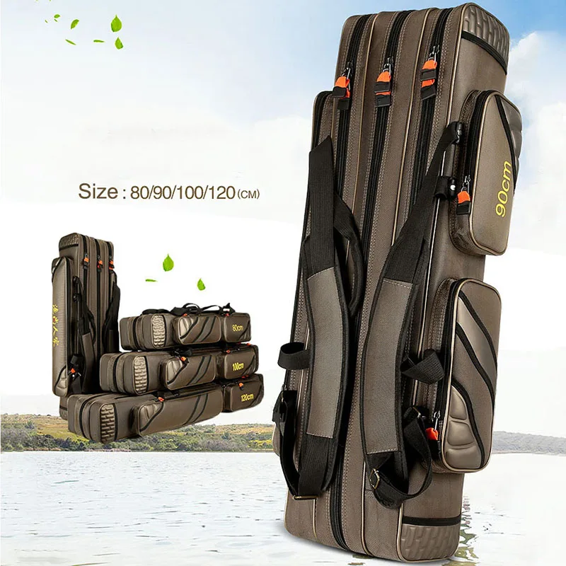 Portable Fishing Bags 3 Layer Large Capacity Fishing Pole 