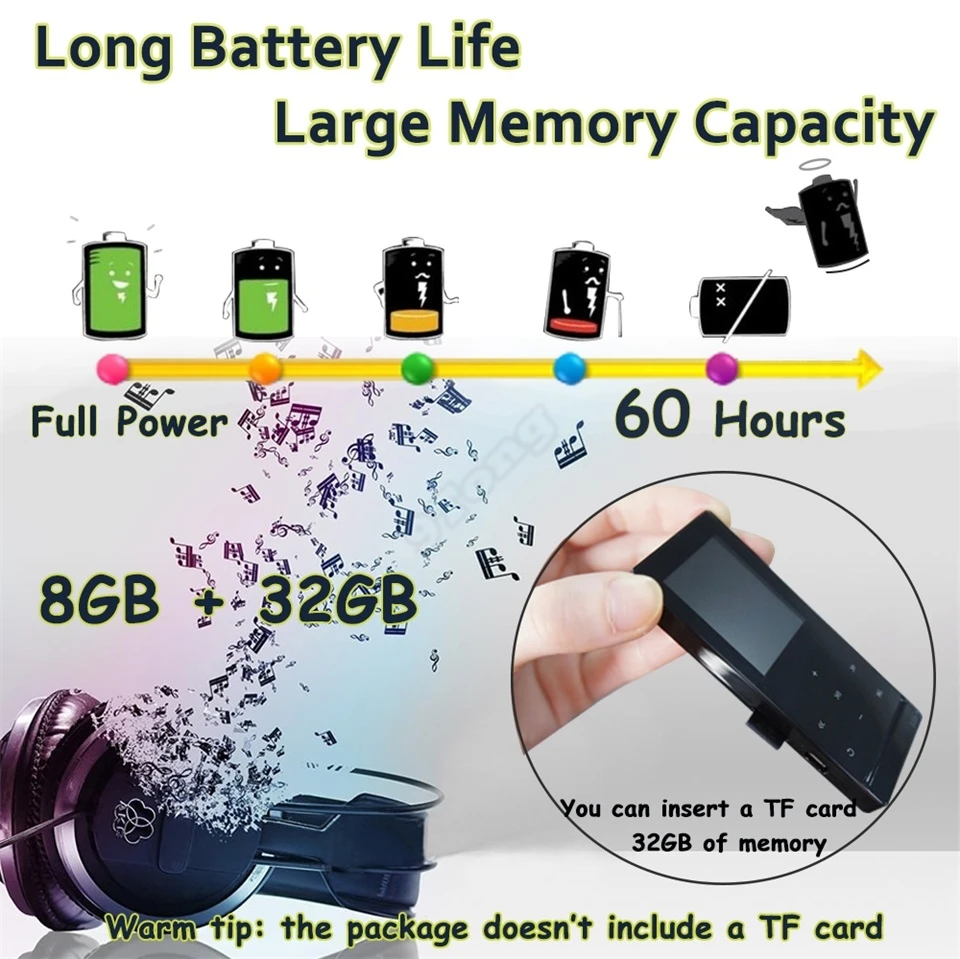 Bluetooth-MP3-player-long-battery-life-large-storage
