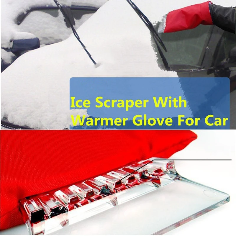 Youwinme 1pcs Warm Winter Car Ice Scraper Gloves Snow Shovel Removal