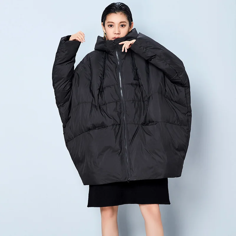 Oversized Coats Hooded Loose White Duck Down Jacket