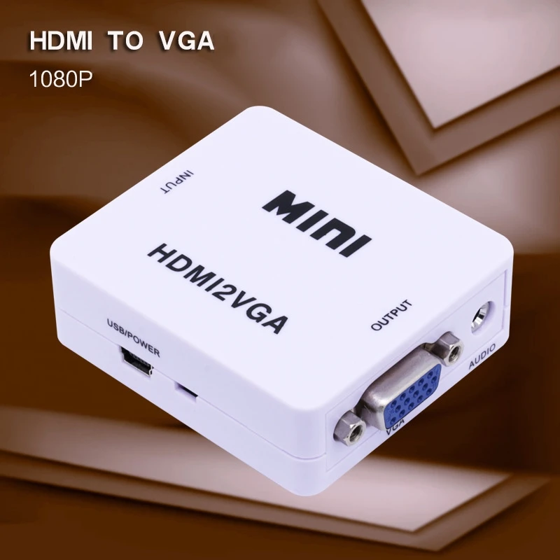 Mini HDMI To VGA Converter Adapter Full HD1080P HDMI 2VGA Converter
