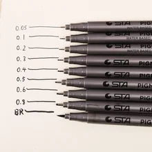 STA 9 различных размеров Микрон ручка водонепроницаемый Fineliner наконечник тонкий лайнер черный Эскиз маркер ручка для рисования манга художественные маркеры