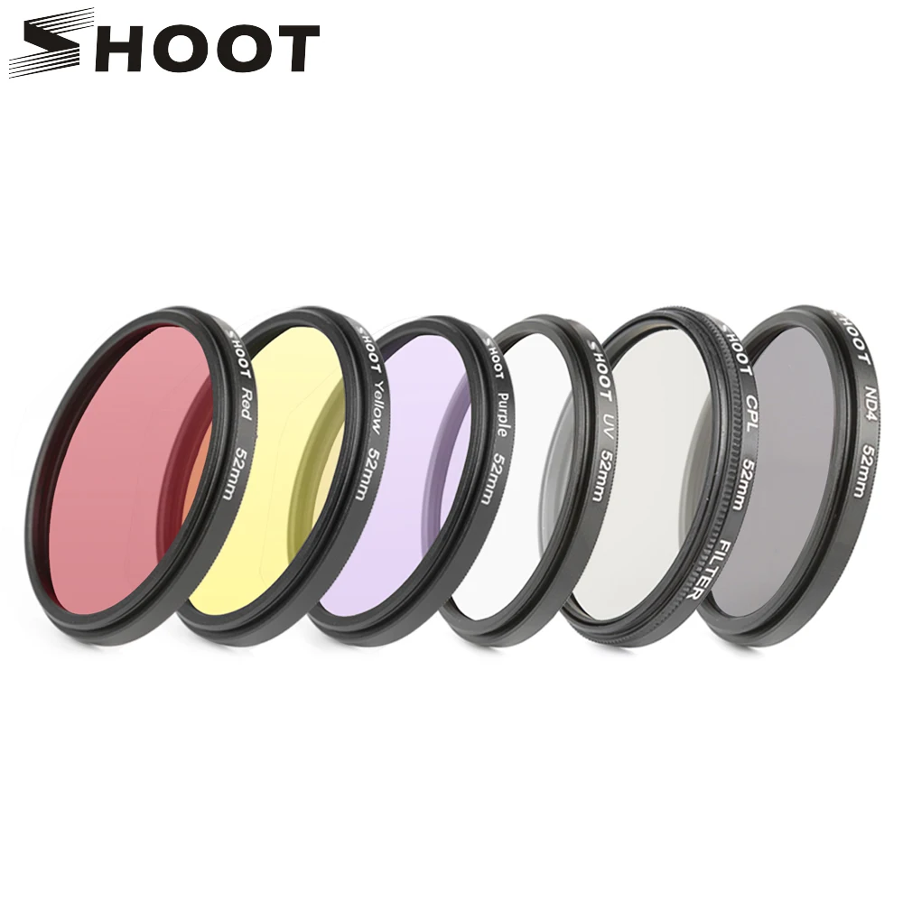 SHOOT 52mm/58mm CPL ND UV Filter Set For GoPro Hero 7 6 5 Black 4 3