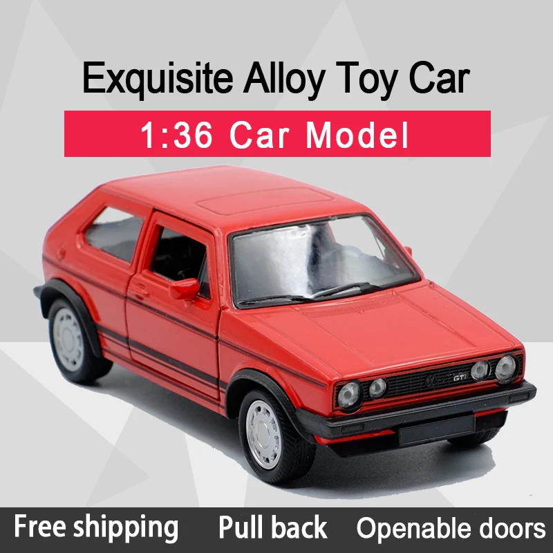  WELLY 1:36 Golf GTI(1984-1990) Alloy Diecast Car Model Toy With Pull Back For Children Gifts Toy Co