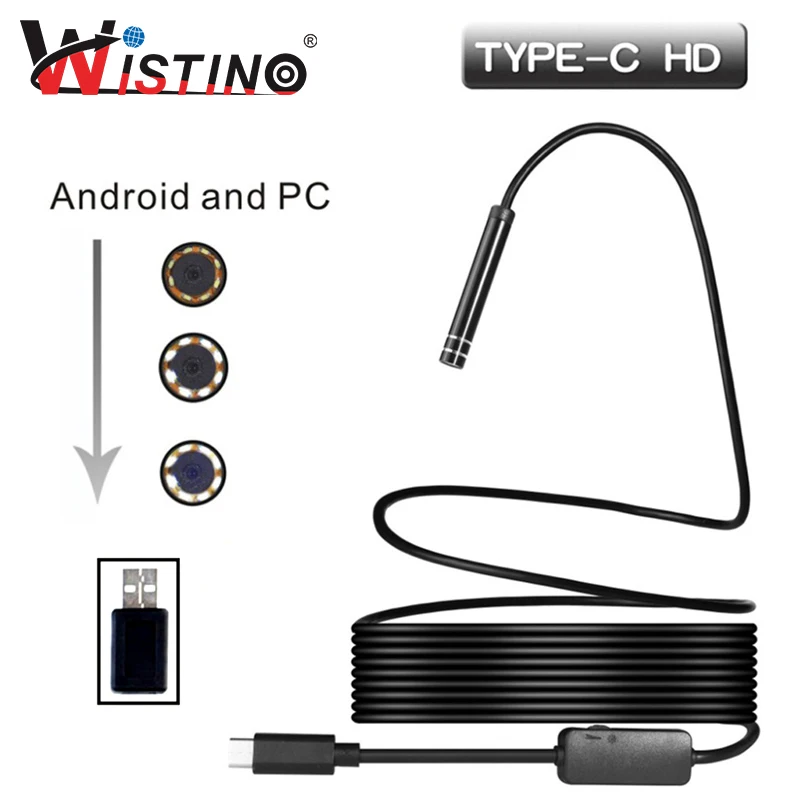 

Type-c Endoscope 5.5mm Hard Cable Android USB Endoscope Mini Camera Waterproof Inspection Surveillance Snake Industrial Camera
