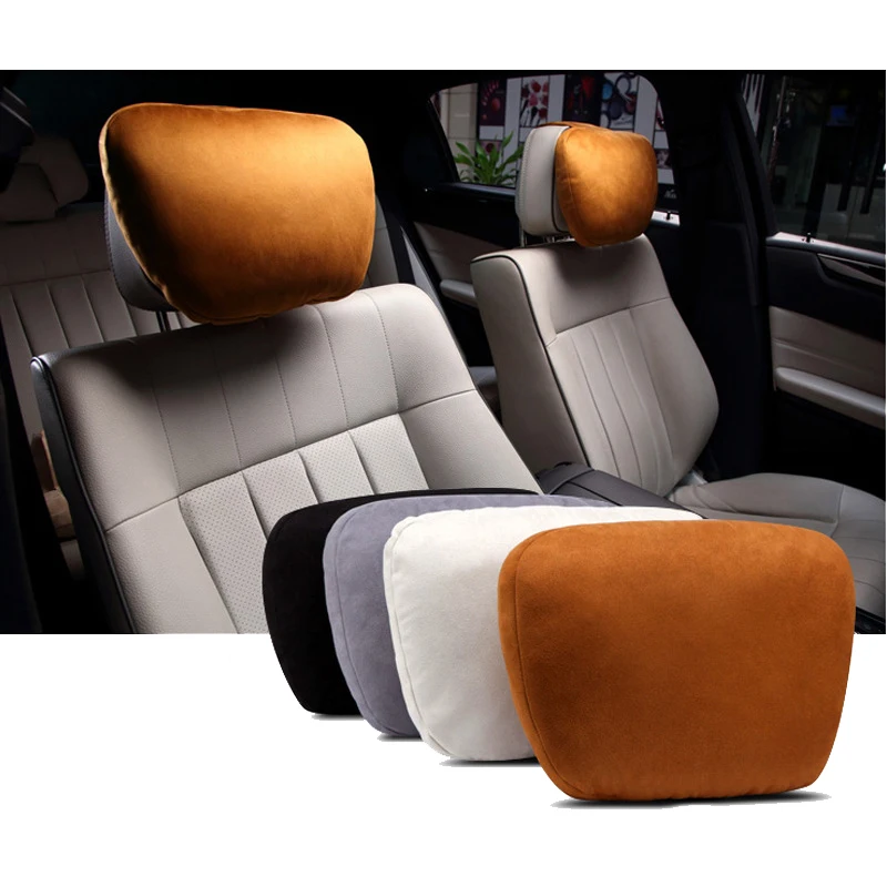 Car Headrest Mercedes S Class Design Pillow Faux Suede Comfortable