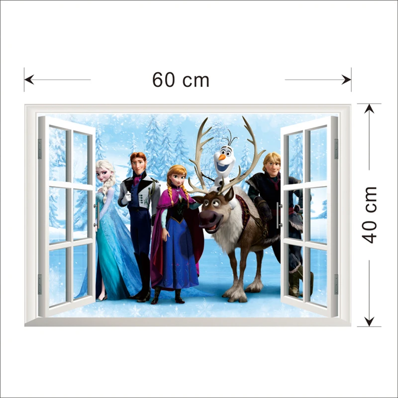 Cartoon Olaf Sven Kristoff Hans Elsa Anna 3d Window Wall Stickers Home Decoration Anime Movie Frozen Mural Art Kids Room Decals Cartoon Olaf Sven Kristoff Hans Elsa Anna 3d Window Wall Stickers Home Decoration Anime Movie Frozen Mural Art Kids Room Decals