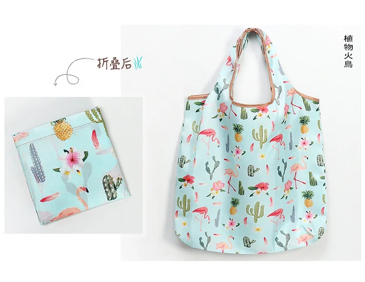 Модная женская сумка-шоппер с милым мультяшным принтом женская многоразовая Цветочная хозяйственная Женская эко-сумка для девочек - Цвет: Коричневый