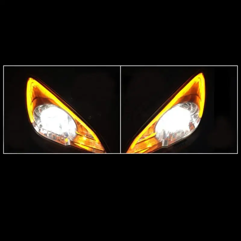 

1Pair 60cm dipimpin Daytime Running light, Putih kuning fleksibel Switchback Strip sein Tabung malaikat  White/Yellow for Choose