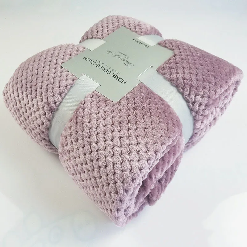 Зимняя мягкая тепловая фланеливая ткань одеяла сплошной розовый синий цвет коралловый флис норка пледы Покрывало для дивана пледы-одеяла