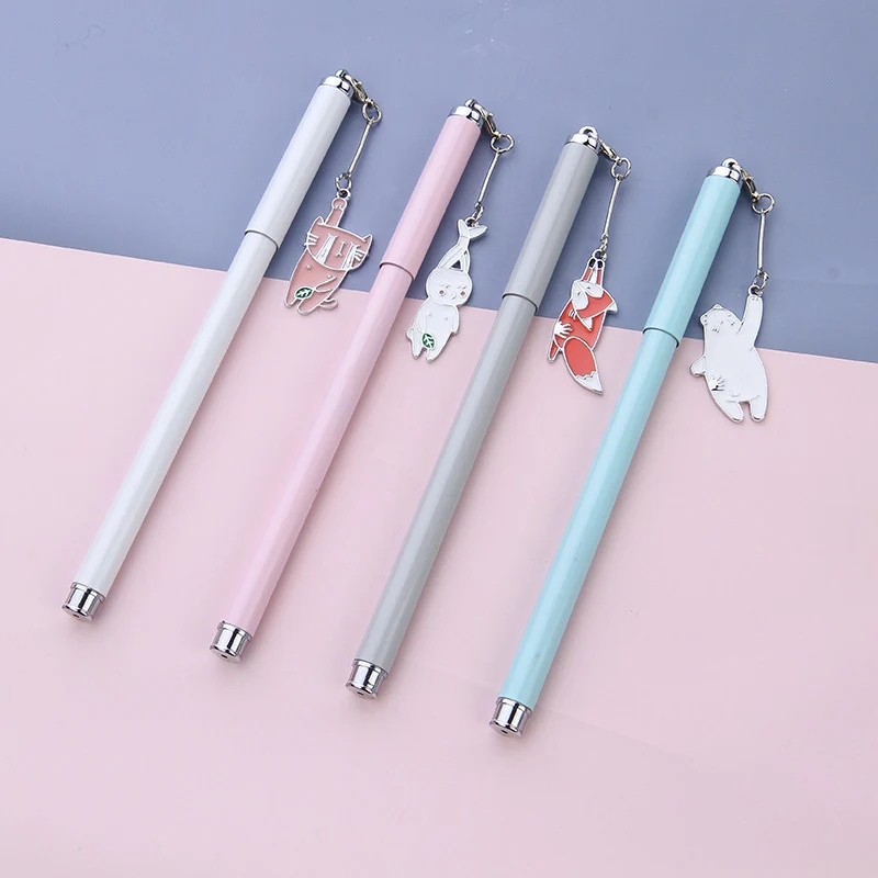 

1PC Kawaii Rabbit Gel Pens Cute Metal Pendant Gel Pens Novelty Neutral Pens For Kids Gifts School Office Supplies Stationery