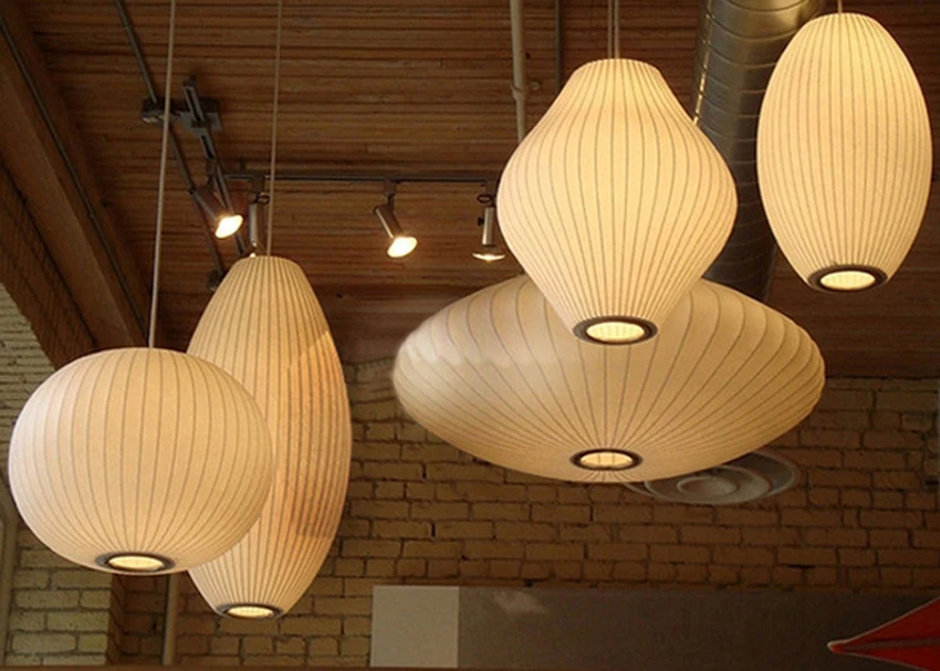 Современный белый Шелковый светодиодный подвесной светильник для ресторана, спальни, подвесная Подвесная лампа, художественная лампа с одной головкой, подвесное освещение