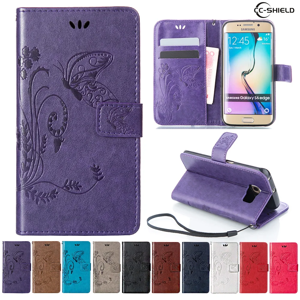 

Flip Case for Samsung Galaxy S6 Edge G925 G925F Leather Flip Cover Wallet Case for Samsung S 6 Edge SM-G925F Mobile phone bags
