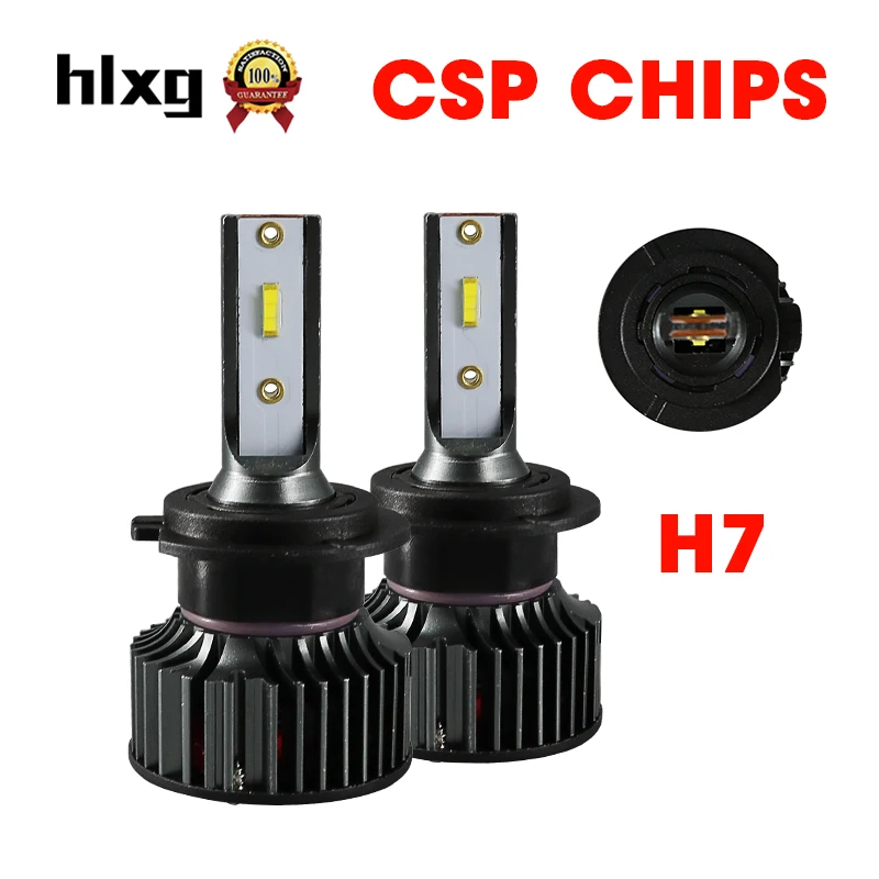 HLXG 2 шт. мини 6000K белый 8000LM H7 автомобильные фары 72 Вт Противотуманные супер яркие