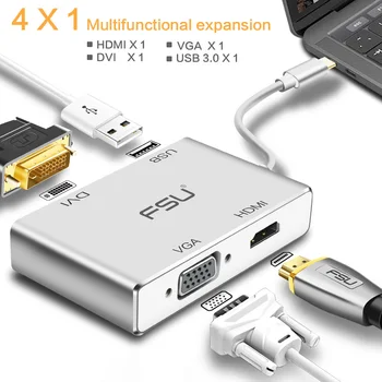 

4K 30HZ Usb c Type-C To HDMI Dvi VGA 1080P 60HZ usb c Hub Thunderbolt 3 Usb 3.0 HDMI Adapter Charger For Macbook pro Projector