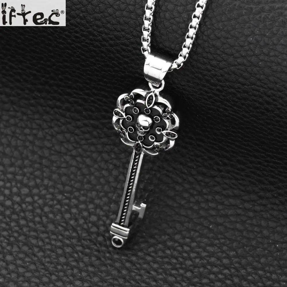 Hiphop Vintage Skeleton Key Pendant Superior Quality Necklace Stainless