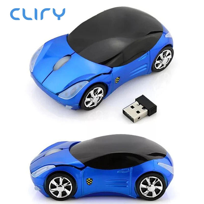 Cliry Wireless Car Shape mouse 2.4G Optical Gaming computer mice 1600DPI Latop Desktop Coreless