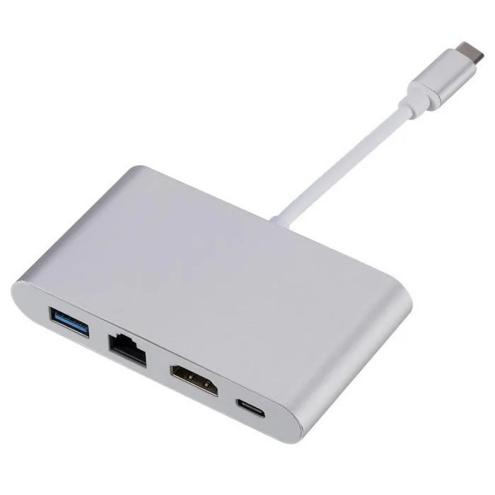 USB 3,1 тип-c концентратор к HDMI 4K+ RJ45 гигабитный Ethernet+ USB 3,0 HDMI USB-C адаптер# T3