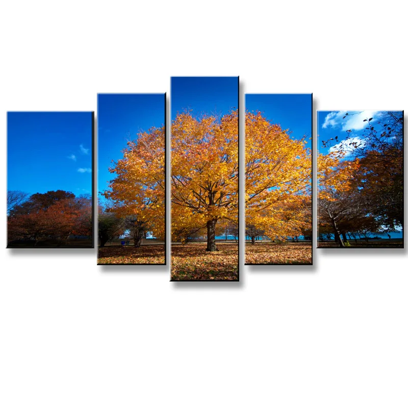5 pieces high definition print Landscape canvas oil painting poster and
