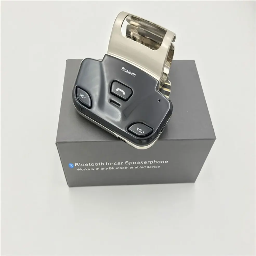 

Car Wireless V3.0 HandsFree Speaker Synchronically Supporting Dual Phones Connection Installing On Steering Wheel