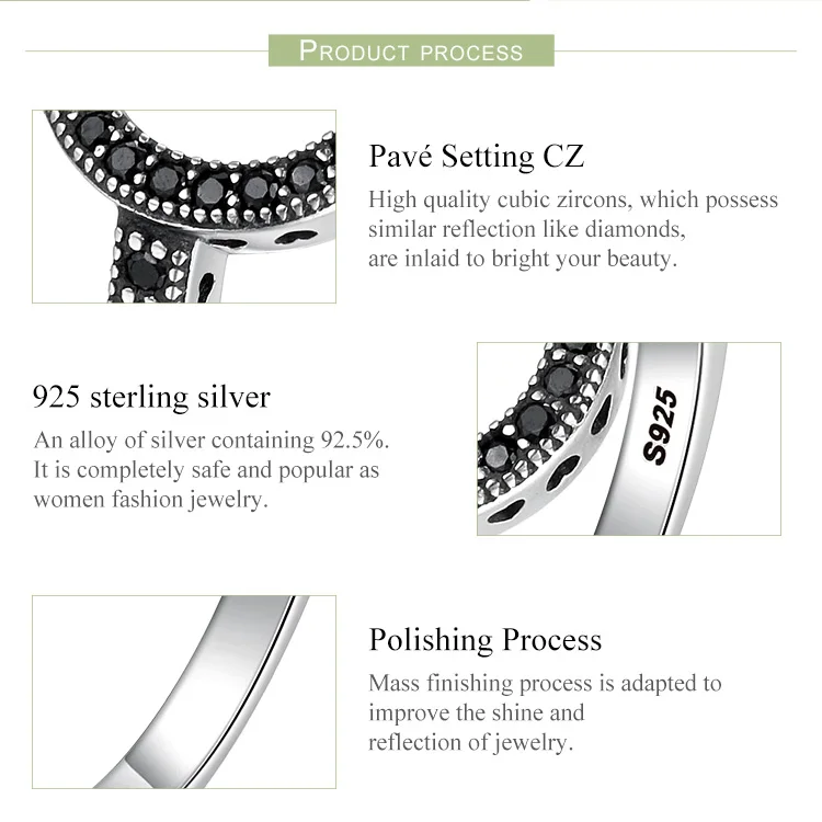 WOSTU Лидер продаж 925 пробы серебро Повезло Кольца Круглые Пальцы для Для женщин Модные украшения Прекрасный подарок DXR112