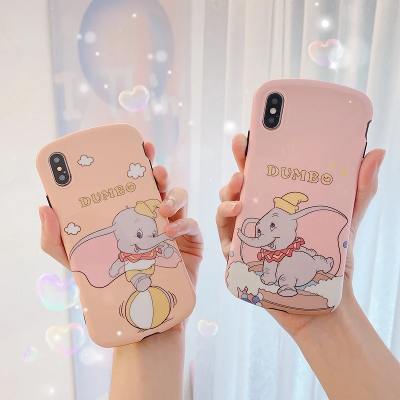 

Cute Cartoon Phone Cover For iPhone 6 7 8 Plus XS MAX XR Cases With Dumbo Soft TPU Couple Phone Bags For iPhone XR Cases