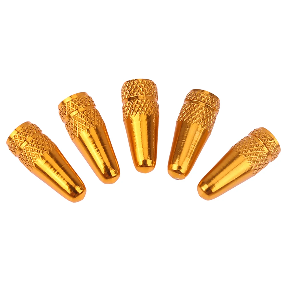 Excellent 5Pcs/set Bicycle Presta Aluminium Alloy Pressure Valve Caps Dust Covers for Road Mountain Fixed Gear Bike Valve Stem Caps 2