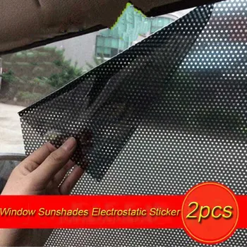 

2PCS PVC Car Side Window Sunshades Electrostatic Sticker Sunscreen Film Stickers Cover Automobiles Styling External Accessories