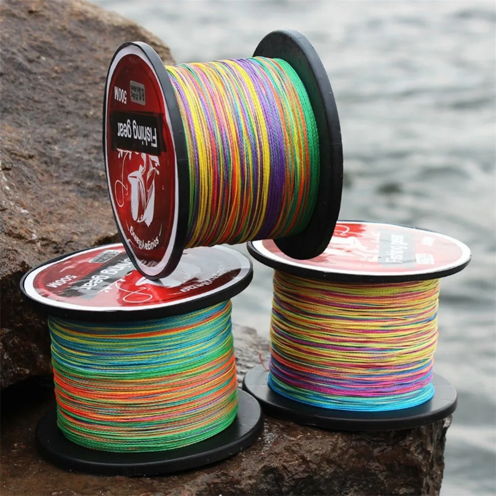Sougayilang 500M Fishing Line 0.4-8.0 Brand High Quality 4 Strands Multifilament Braided Fishing Line Multicolor Fishing Tackle