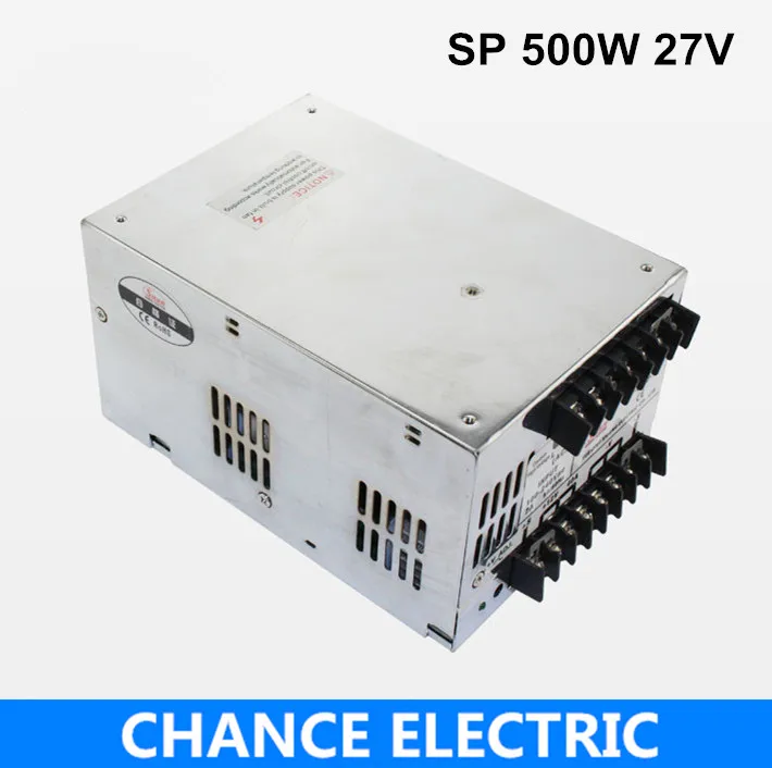 

pfc power factor correction adjustable single output Switching Power Supply SP 500W with Fan 27V for LED street lamp display