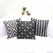 18 дюймов Декоративные подушки черный белый подушка с рисунком в виде стрел чехол для дивана наволочка маленькое направление большая подушка с геометрическим узором(алмаз) крышка