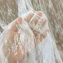 5 ярдов/партия мягкая Маргаритка Цветочные Шантильи кружево ткань для Свадебное платье выпускного вечера подкладка Outfits160cm широкий