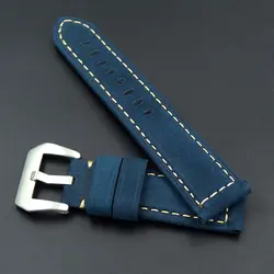 22 24 мм браслет модная Высококачественная обувь синий из натуральной кожи mountain открытый ремень для Для мужчин универсальный ремешки для