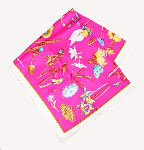 Элегантный бренд ручной работы саржевый шелковый шарф TWIC-69537 - Цвет: Pink